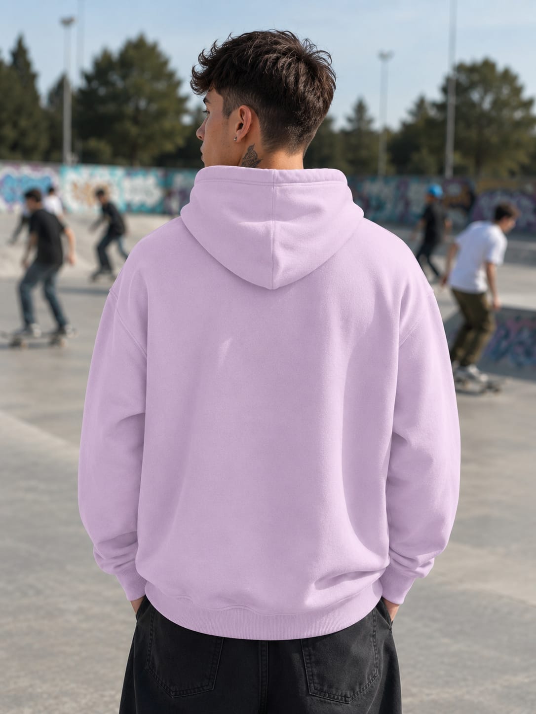 Men's Light Baby Pink Oversized Hoodie