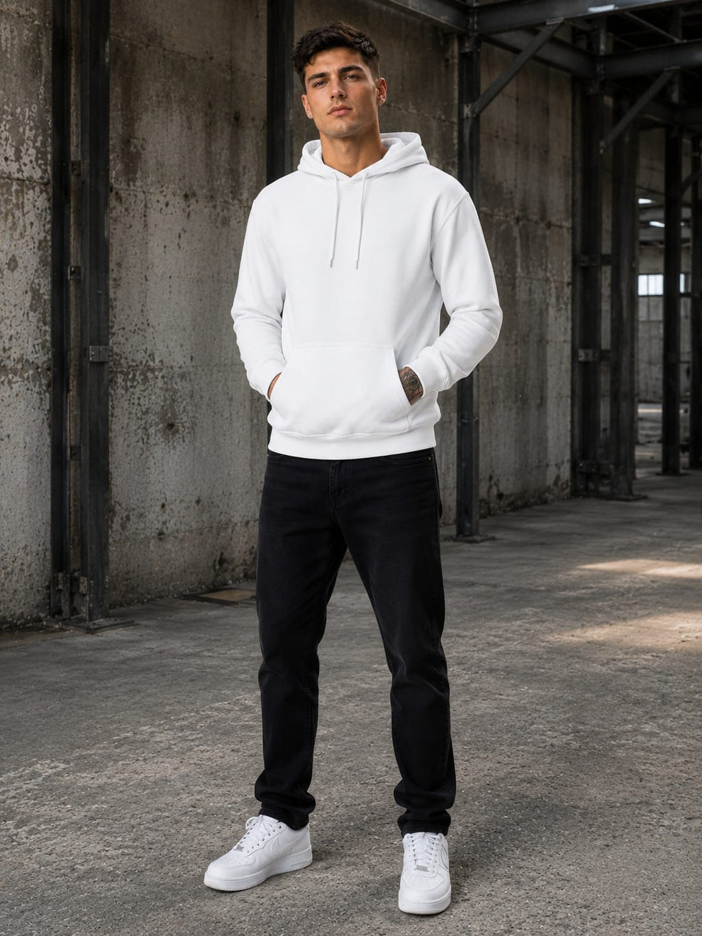 Men's White Hoodie