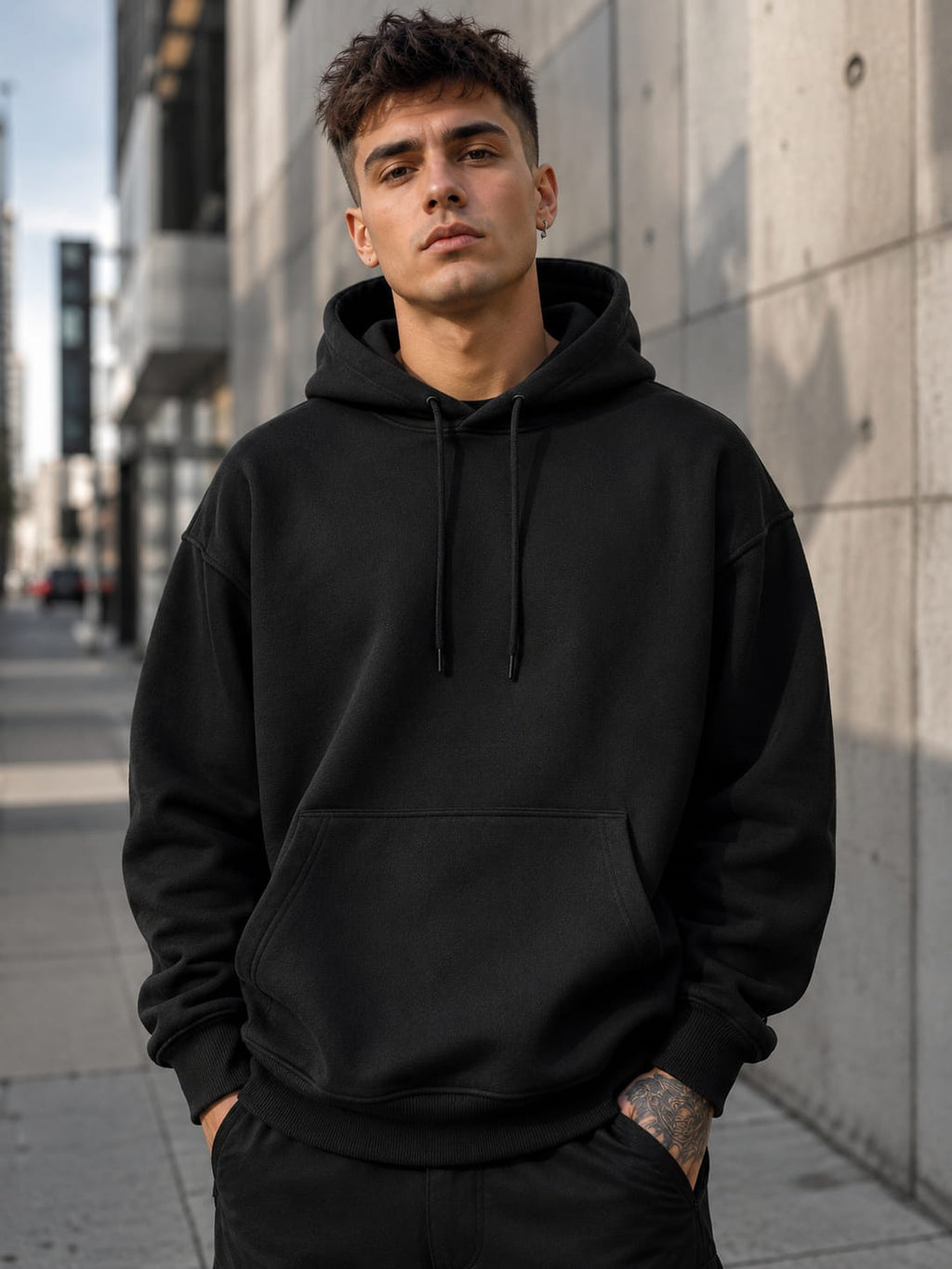 Men's Black Oversized Hoodie