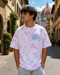 Men's White Lavender Oversized T-shirt