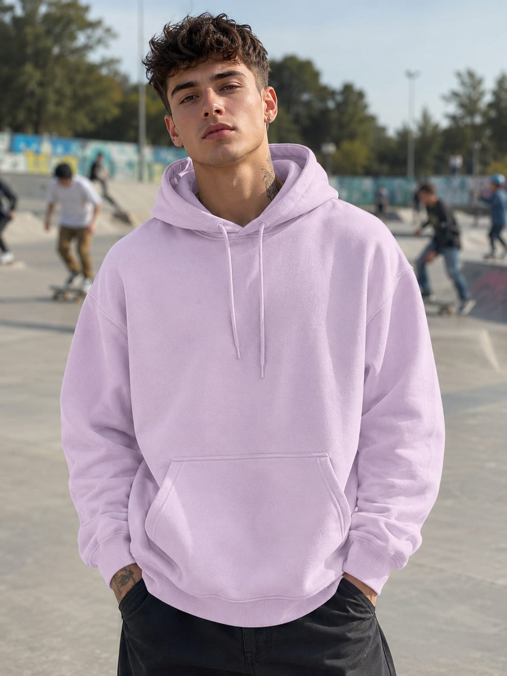 Men's Light Baby Pink Oversized Hoodie