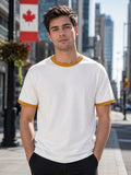 Men's Mustard Yellow & Off-White Ringer T-Shirt.