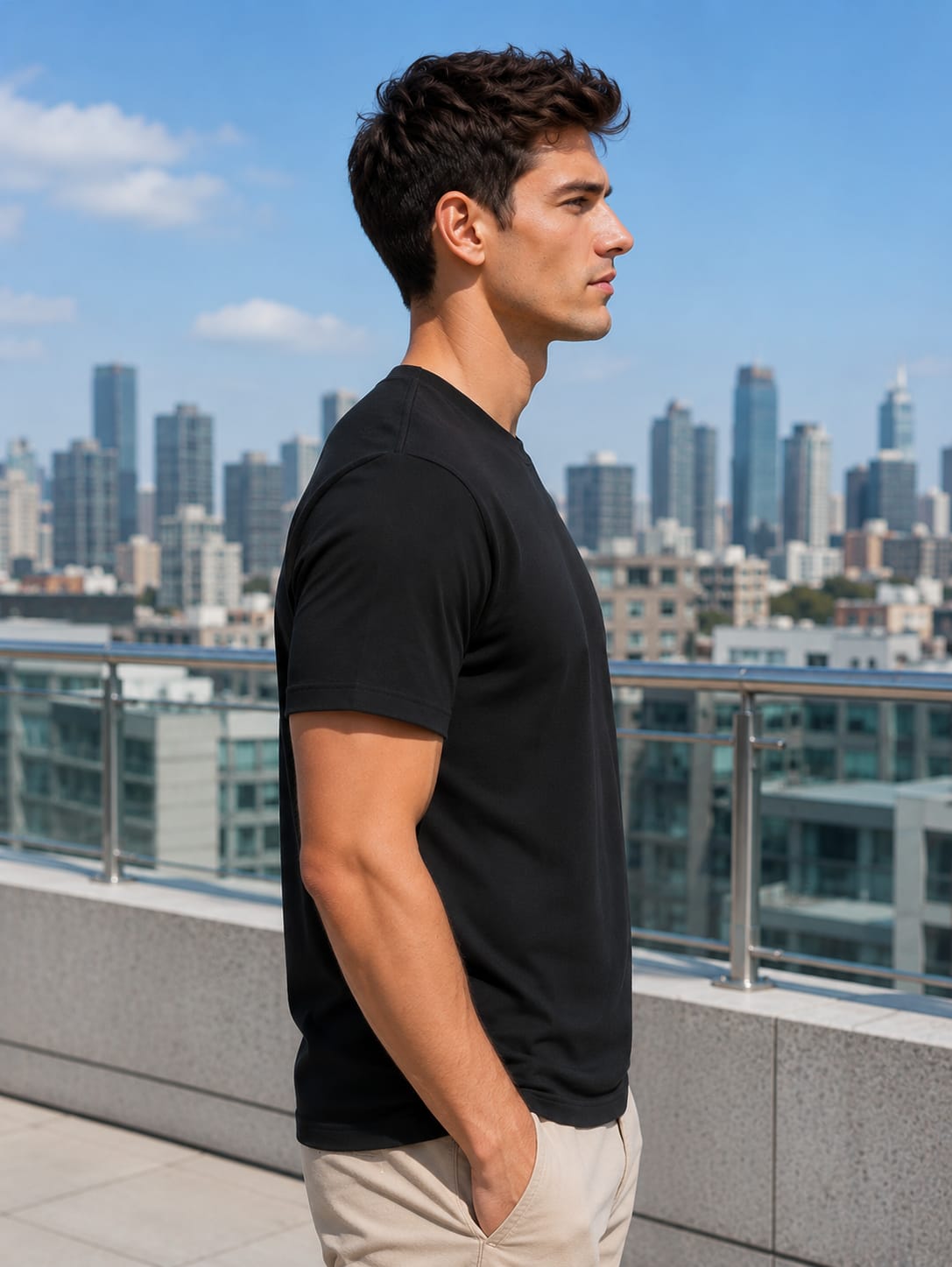 Men's Premium Supima Cotton Black T-Shirt