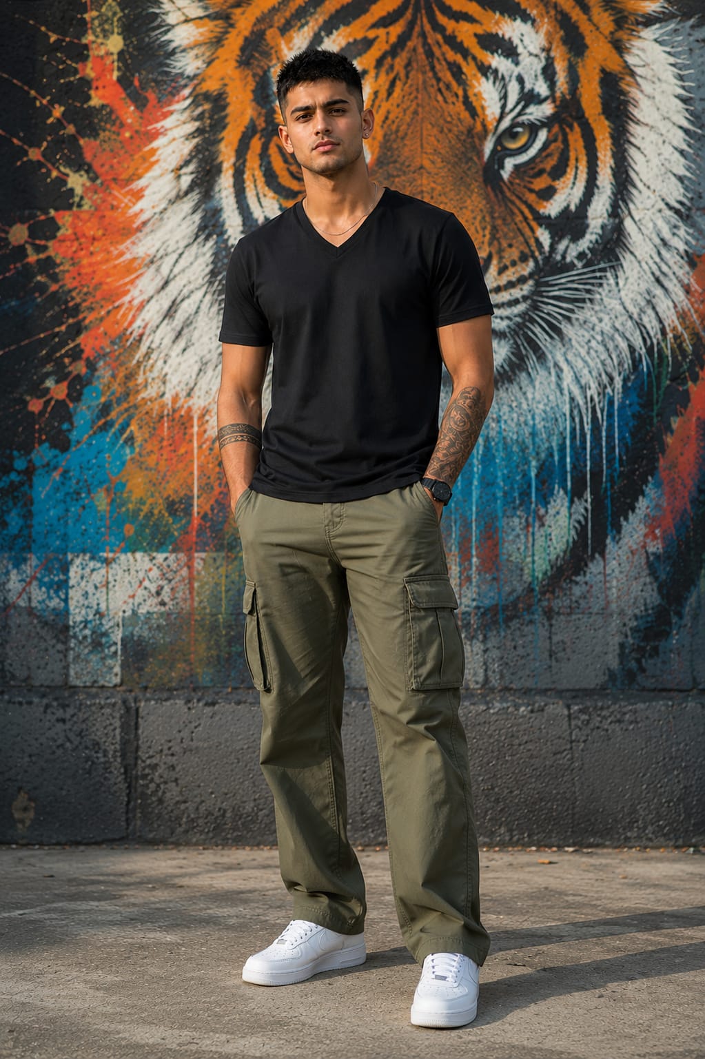 Men's Premium Black V-Neck T-Shirt