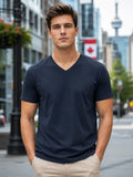 Men's Premium Navy Blue V Neck T-Shirt