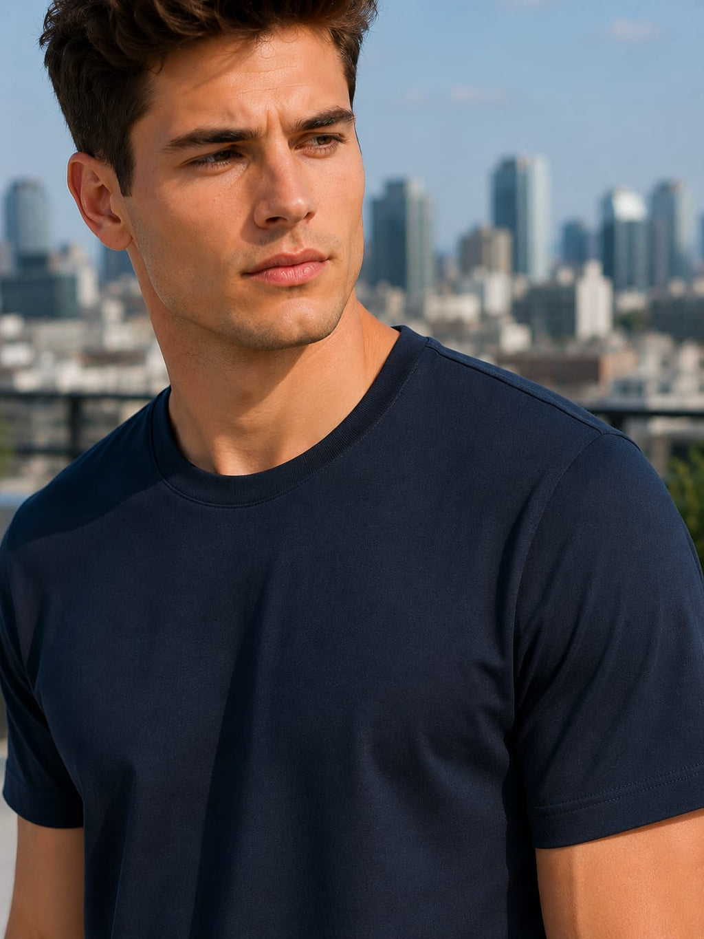 Men's Premium Supima Cotton Navy Blue T-Shirt