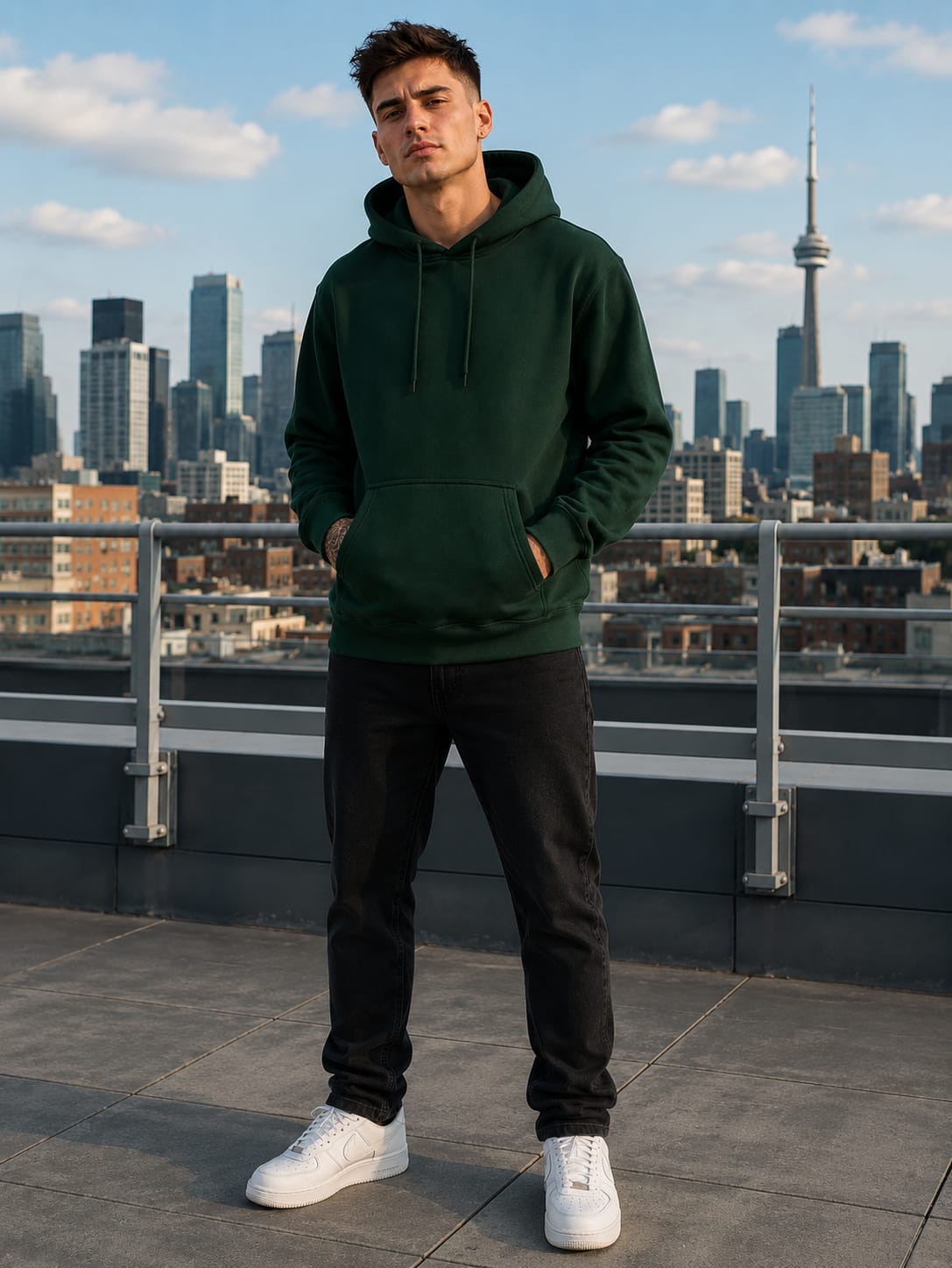 Men's Bottle Green Hoodie