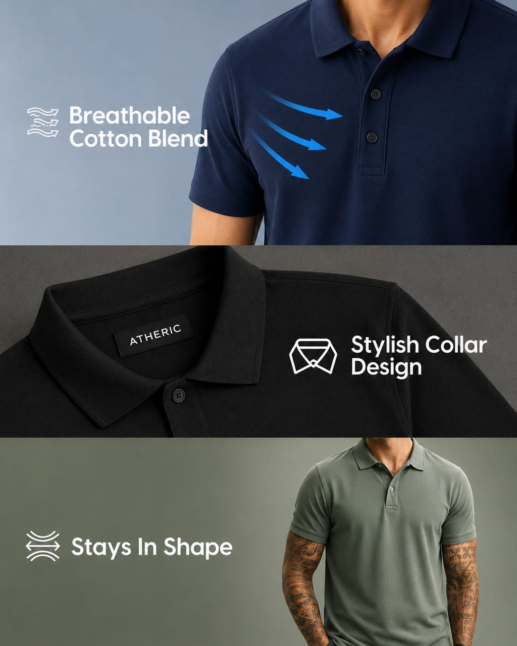 Men's Black Polo T-shirt