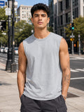 Men's Premium Grey Melange Sleeveless  T-Shirt