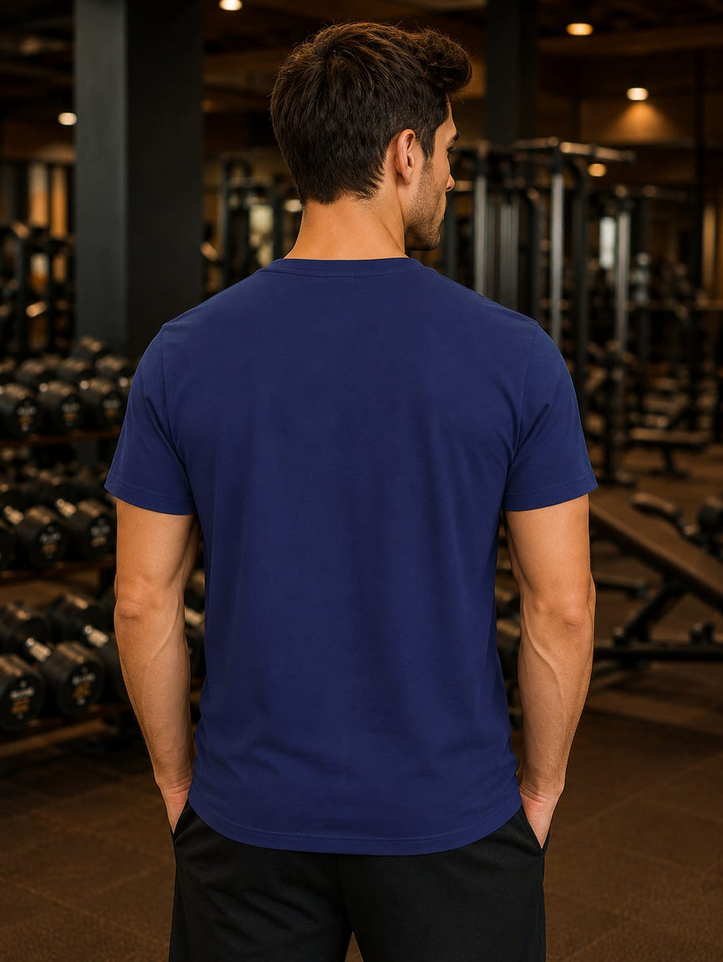 Men's Premium Royal Blue V-Neck T-Shirt