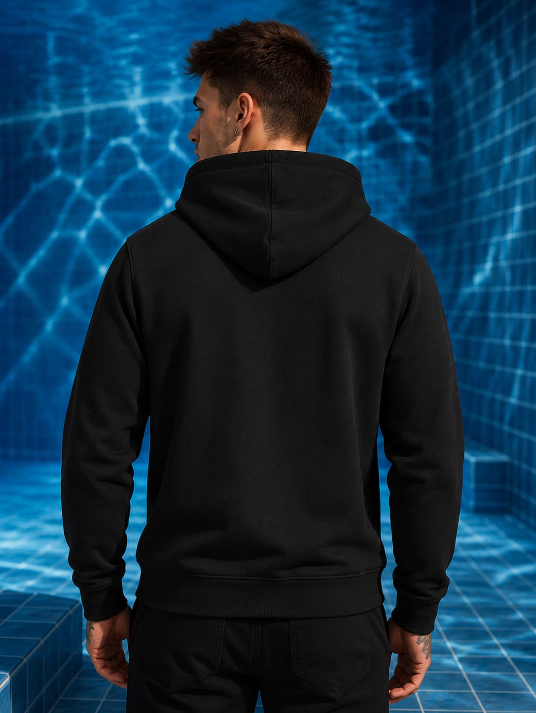 Men's Black Full-Zip Hoodie