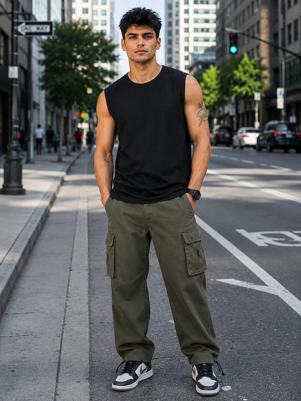 Men's Premium Black Sleeveless T-Shirt