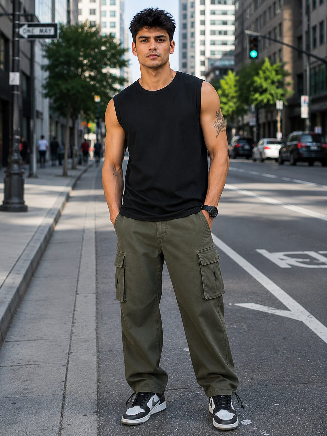 Men's Premium Black Sleeveless T-Shirt