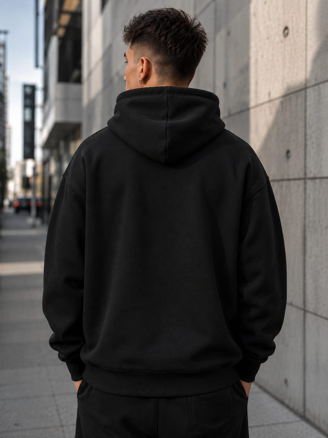 Men's Black Oversized Hoodie