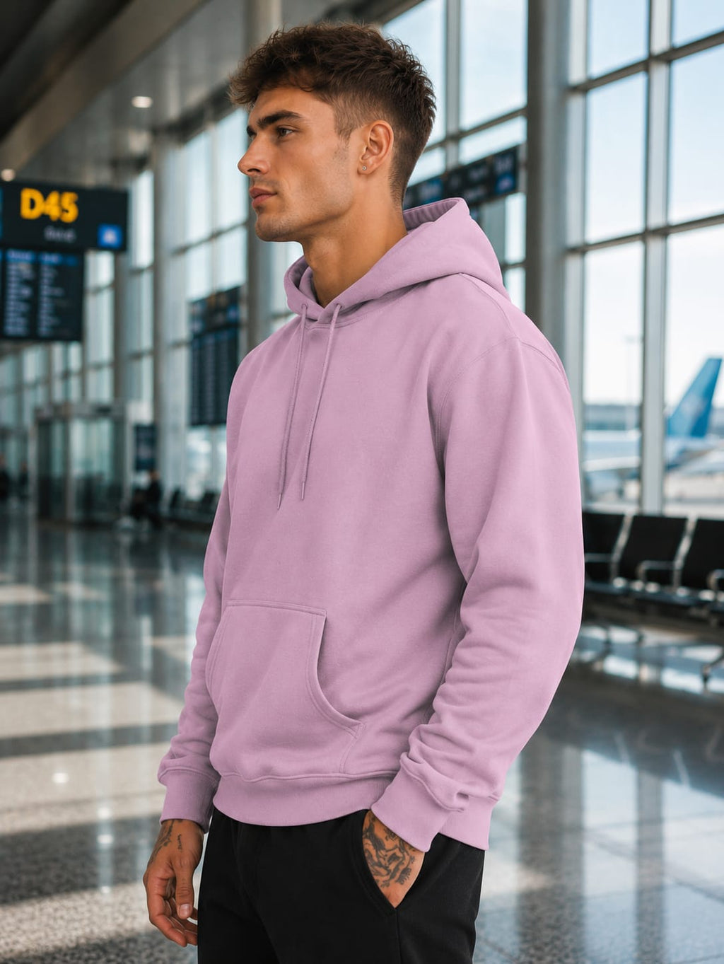 Men's Light Baby Pink Hoodie