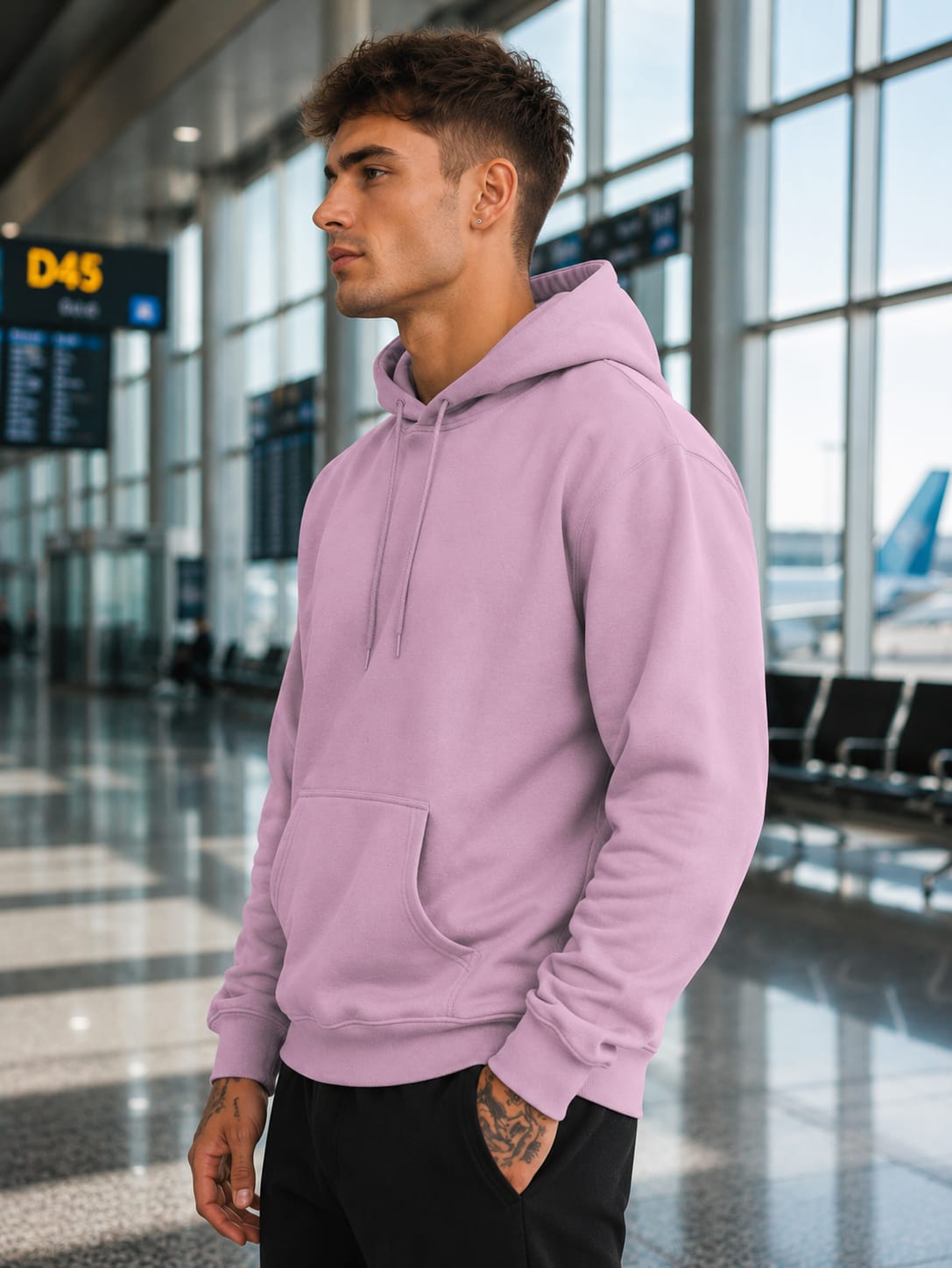 Men's Light Baby Pink Hoodie