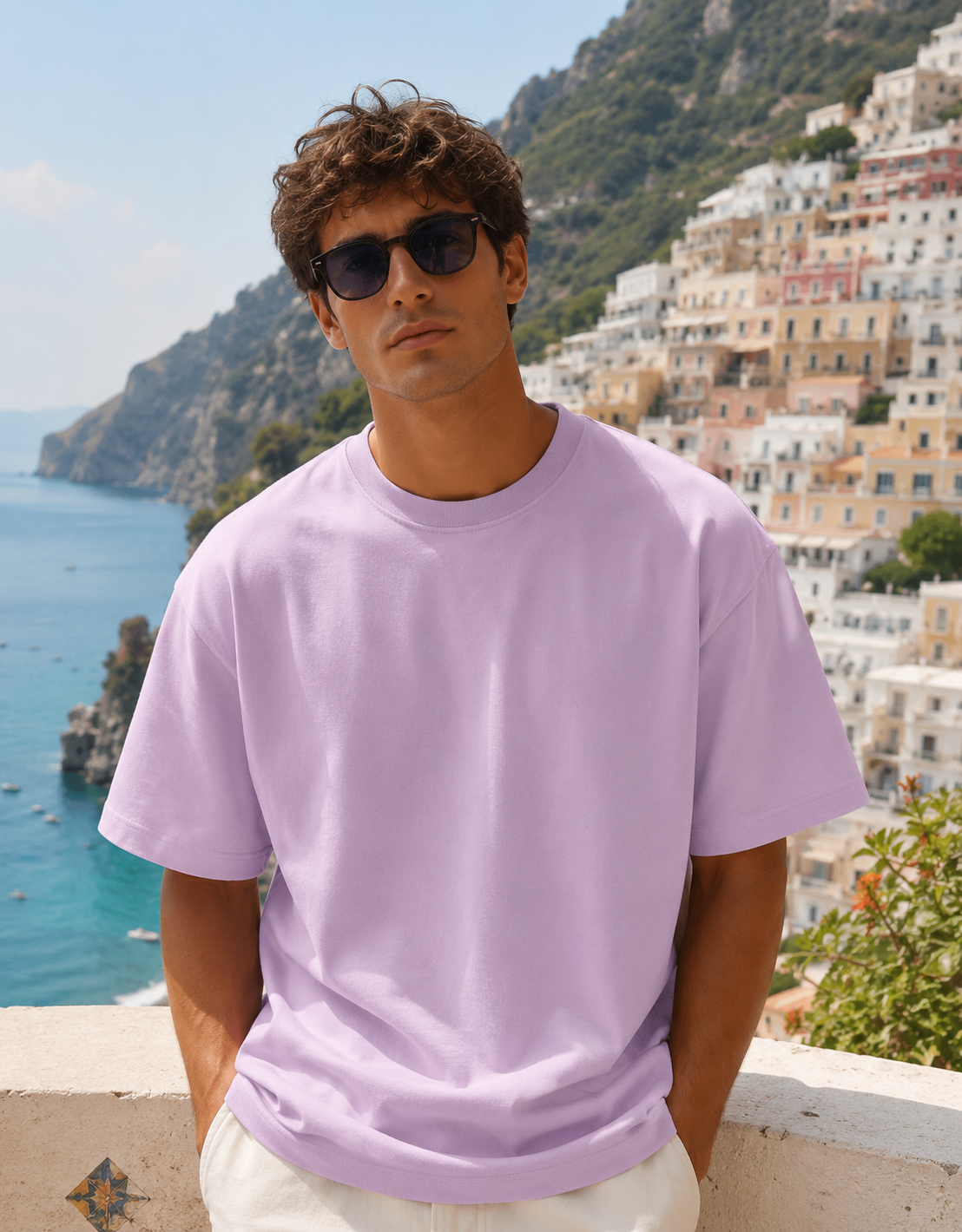 Men's Light Baby Pink Oversized T-shirt
