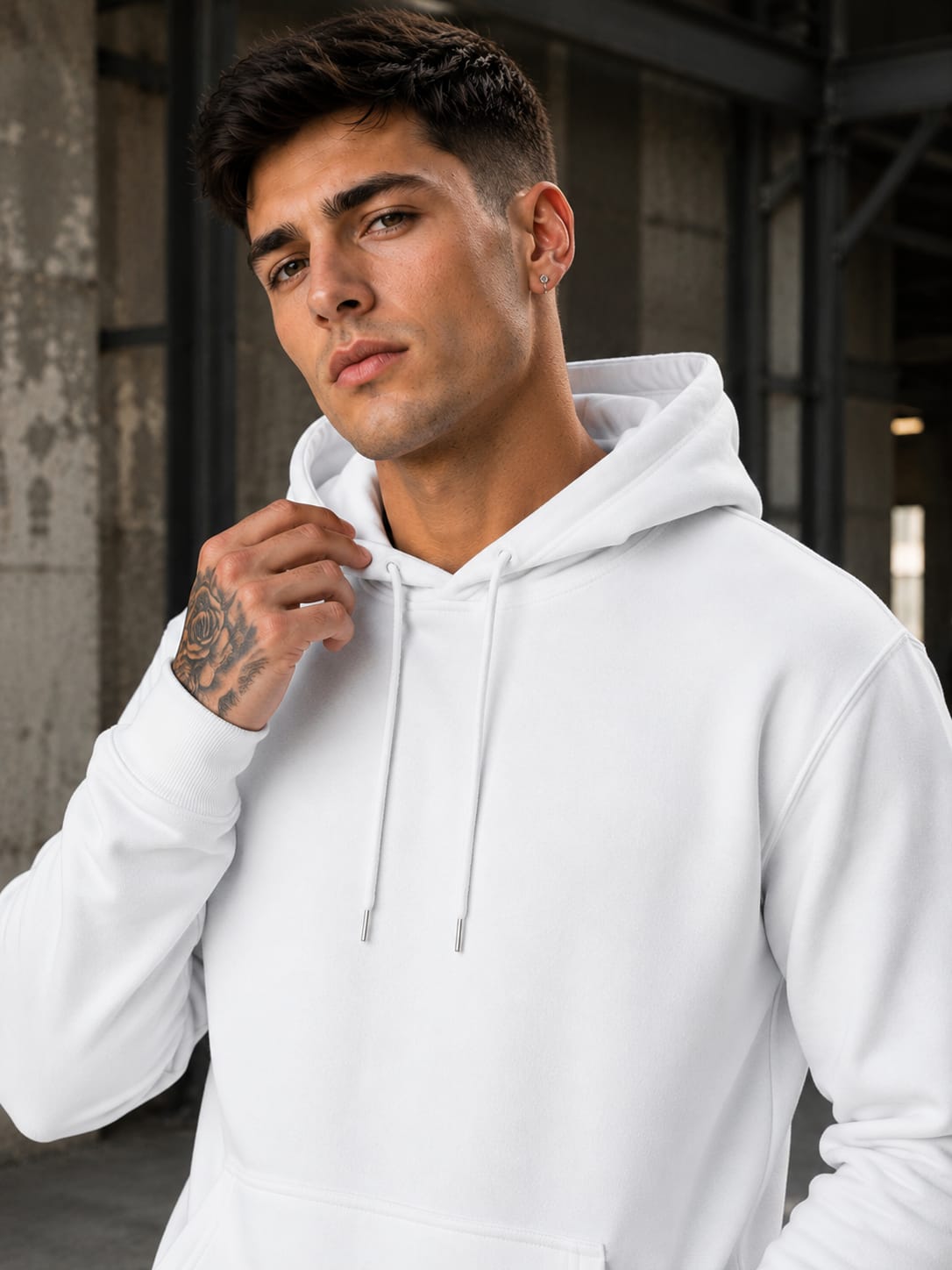 Men's White Hoodie