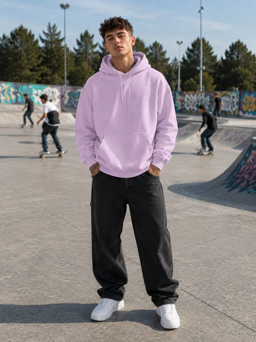 Men's Light Baby Pink Oversized Hoodie
