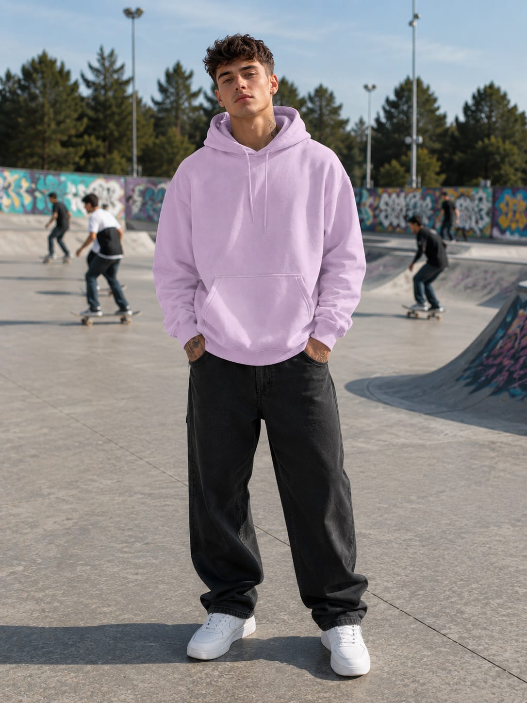 Men's Light Baby Pink Oversized Hoodie