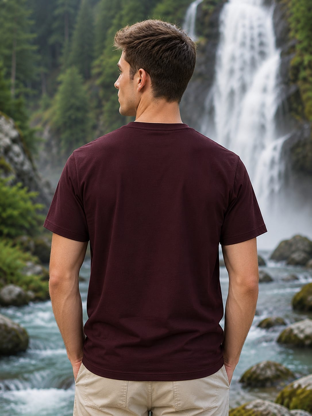 Men's Premium Supima Cotton Maroon T-Shirt