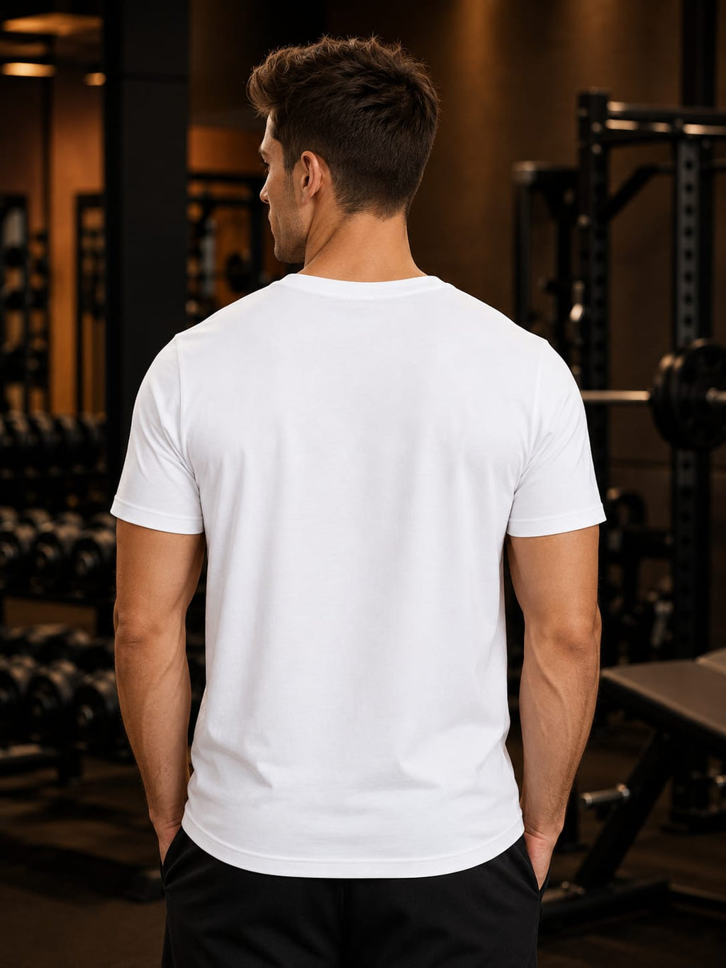 Men's Premium White V Neck T-Shirt