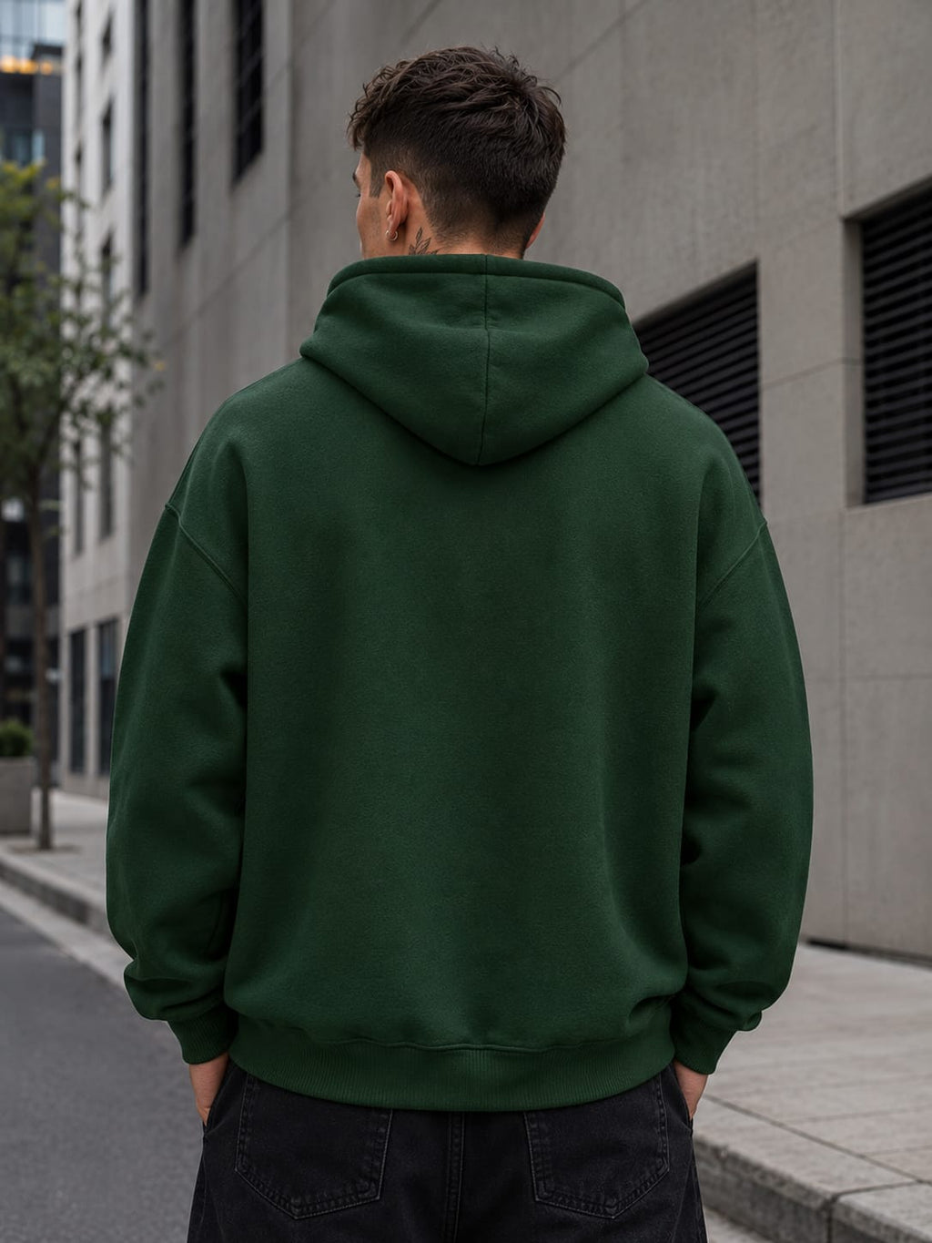 Men's Bottle Green  Oversized Hoodie