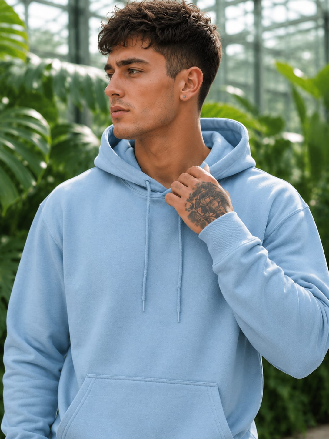 Men's Baby Blue Hoodies