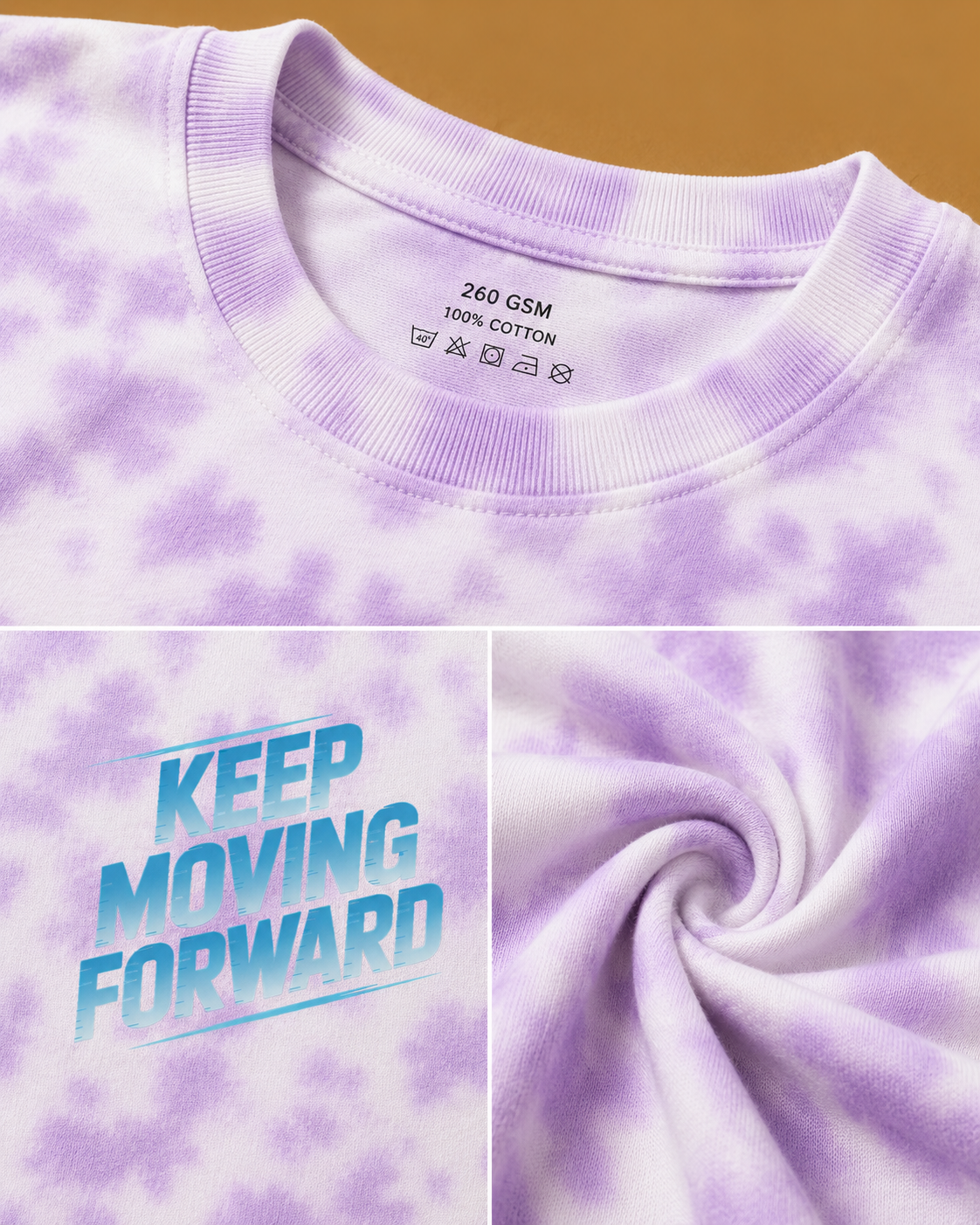 Men's White Lavender Oversized T-shirt