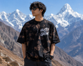 Men's Brown Black Oversized T-shirt