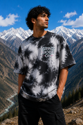 Men's Black Printed Oversized T-shirt