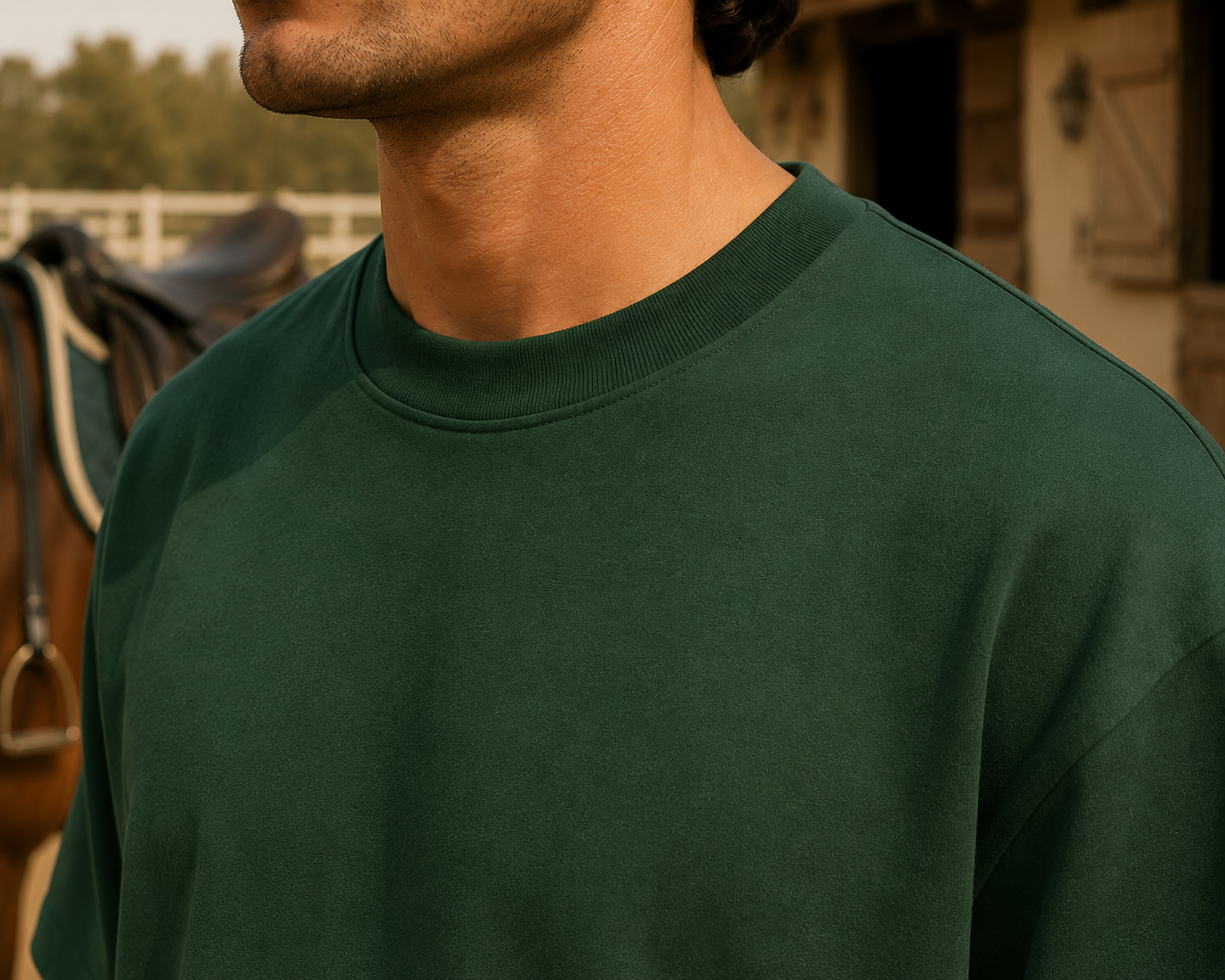 Men's Bottle Green Oversized T-shirt