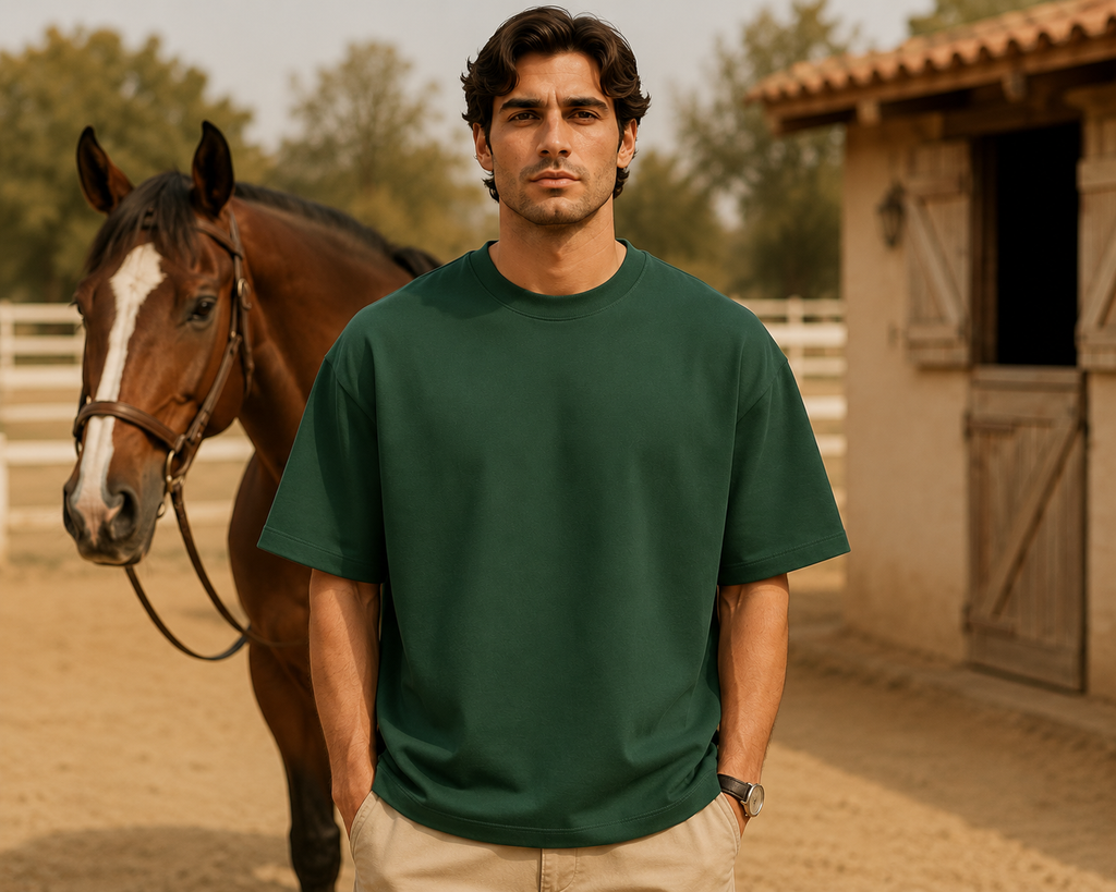 Men's Bottle Green Oversized T-shirt