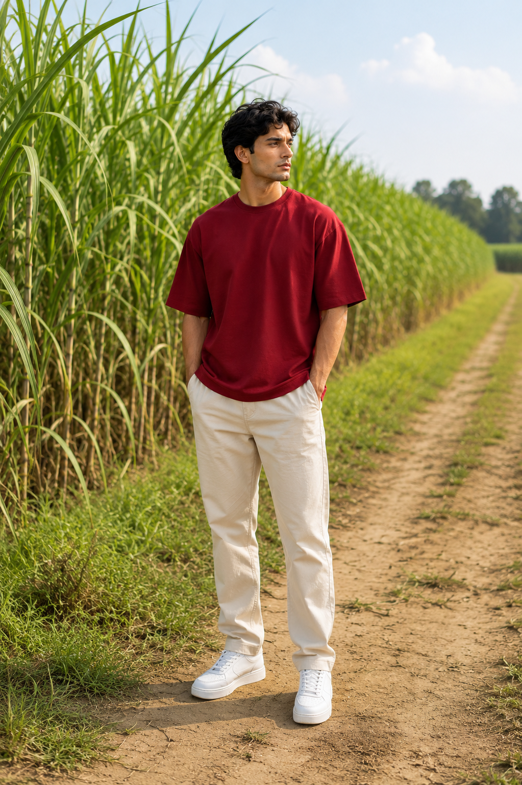 Men's Red Oversized T-shirt