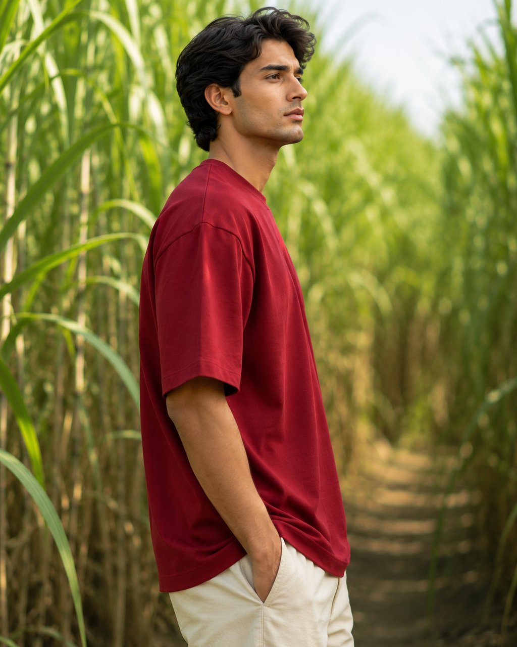 Men's Red Oversized T-shirt