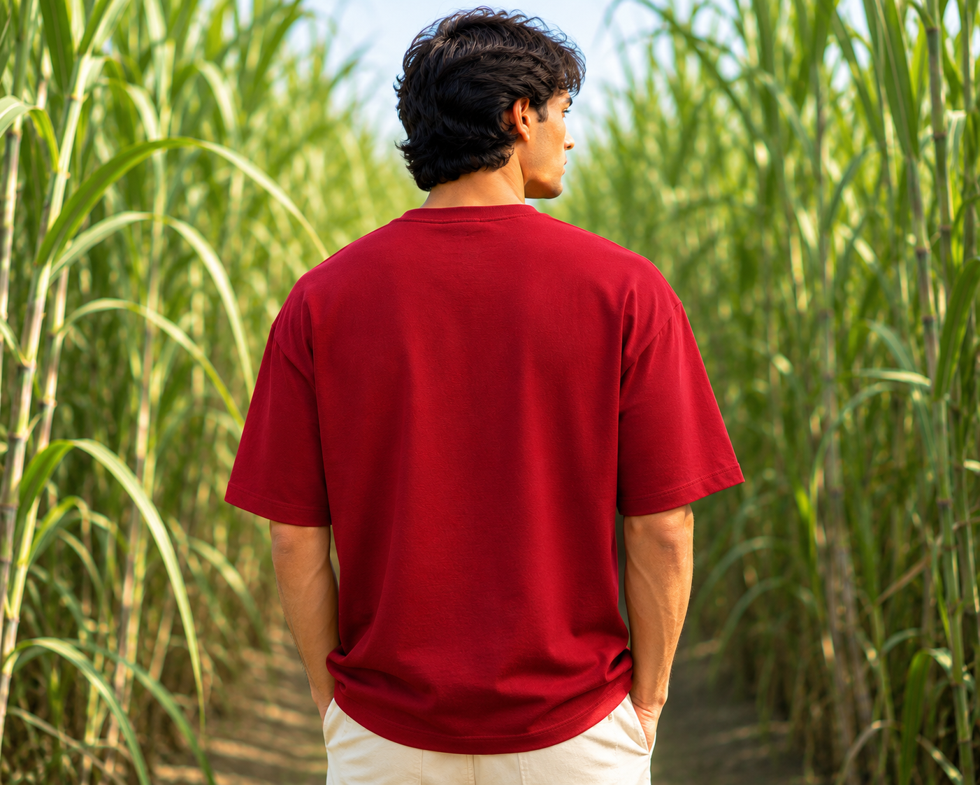 Men's Red Oversized T-shirt
