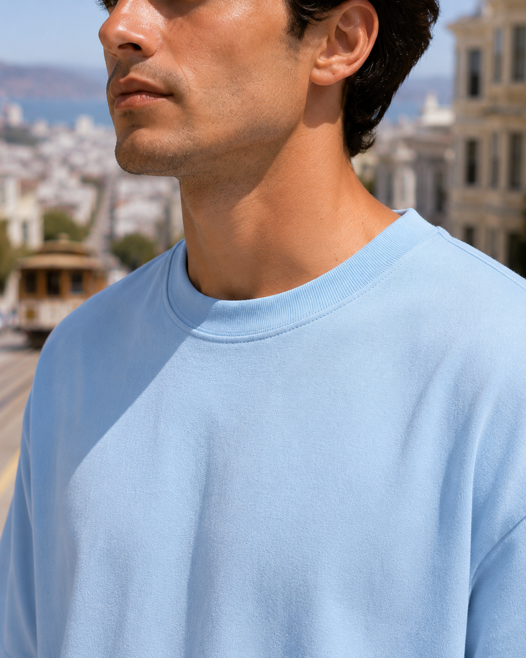 Men's Baby Blue Oversized T-shirt