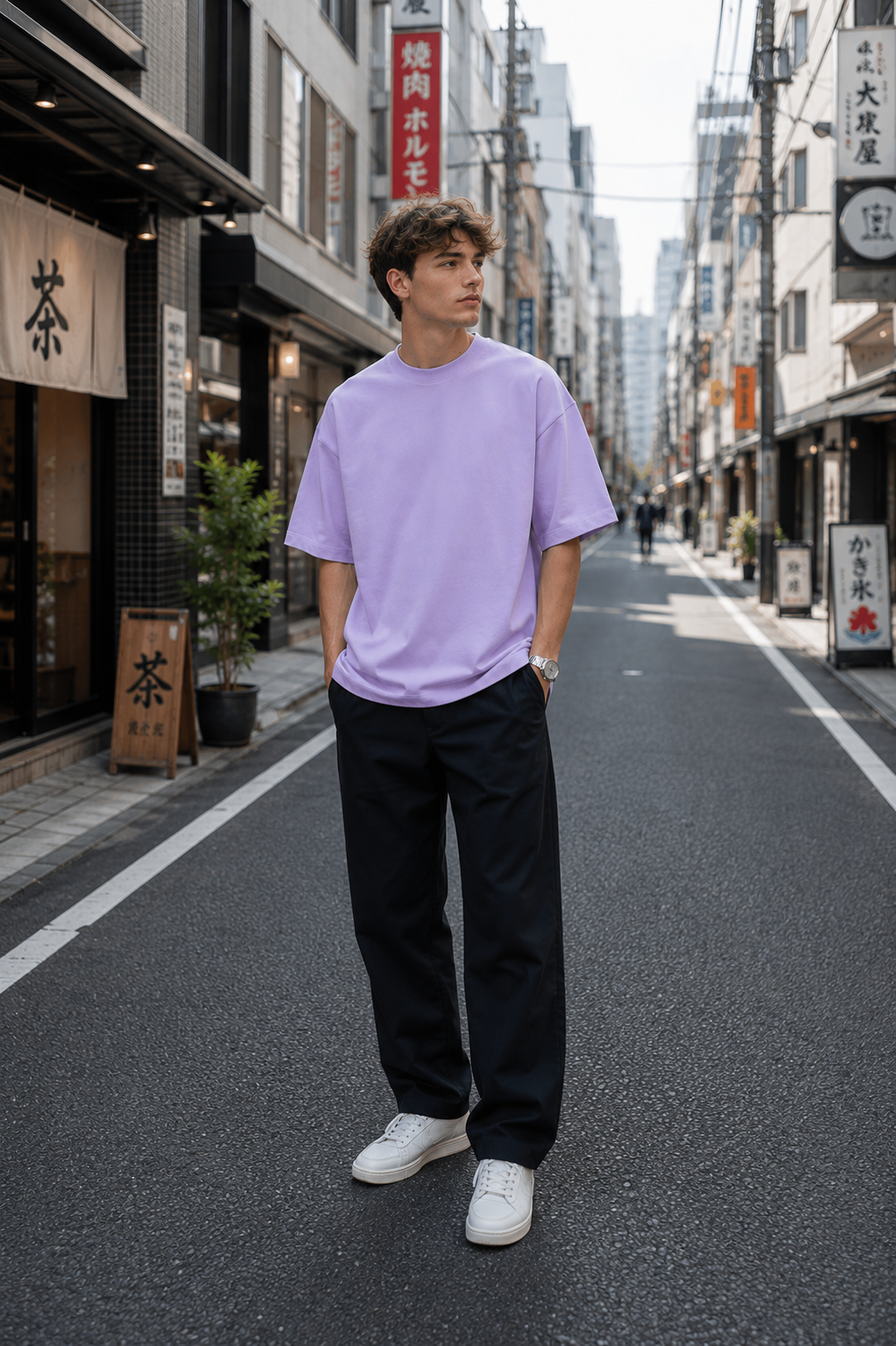 Men's Lavender Oversized T-shirt