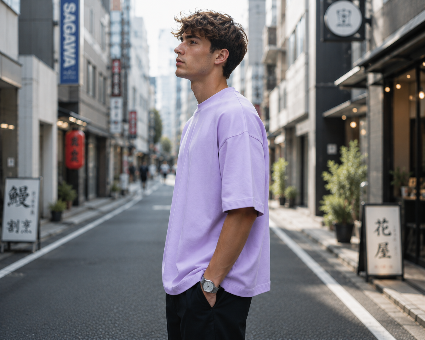 Men's Lavender Oversized T-shirt