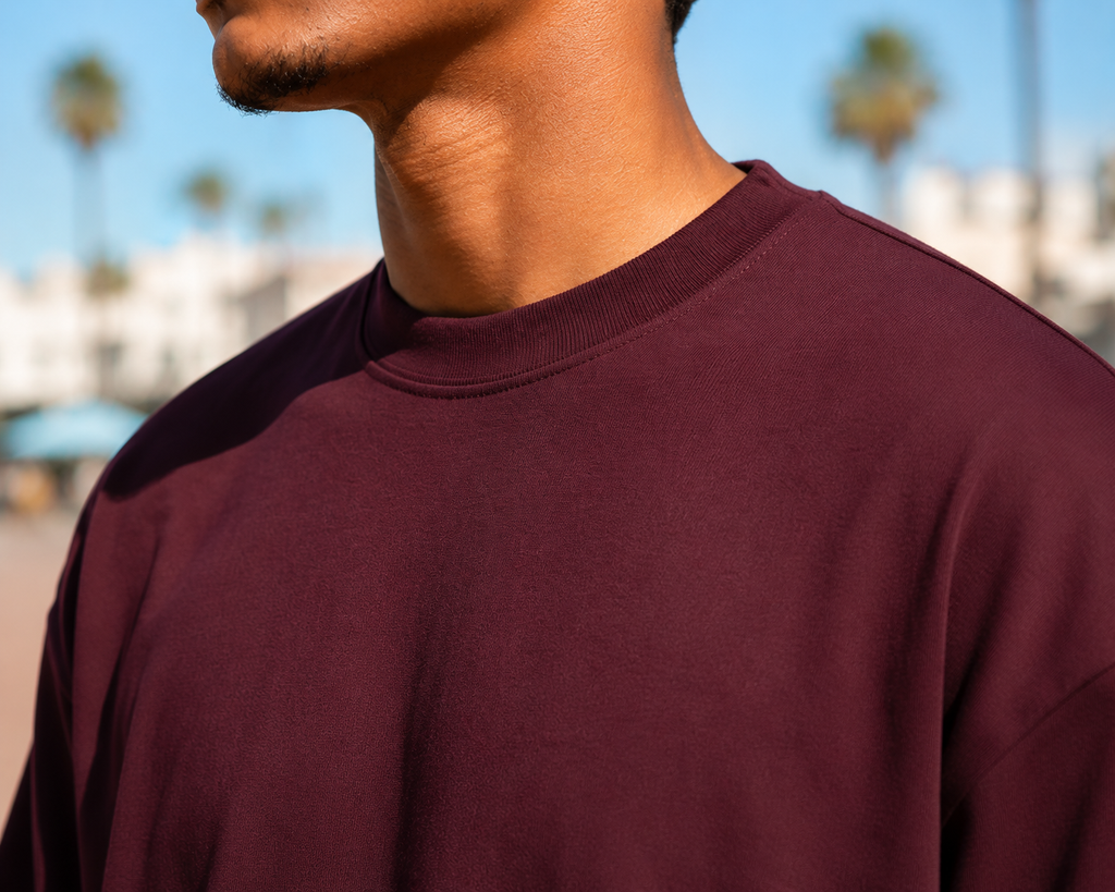 Men's Maroon Oversized T-shirt
