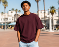 Men's Maroon Oversized T-shirt