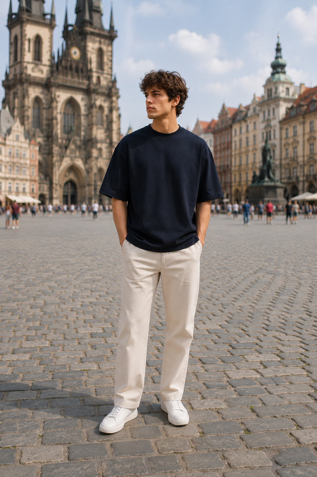 Men's Navy Blue Oversized T-shirt