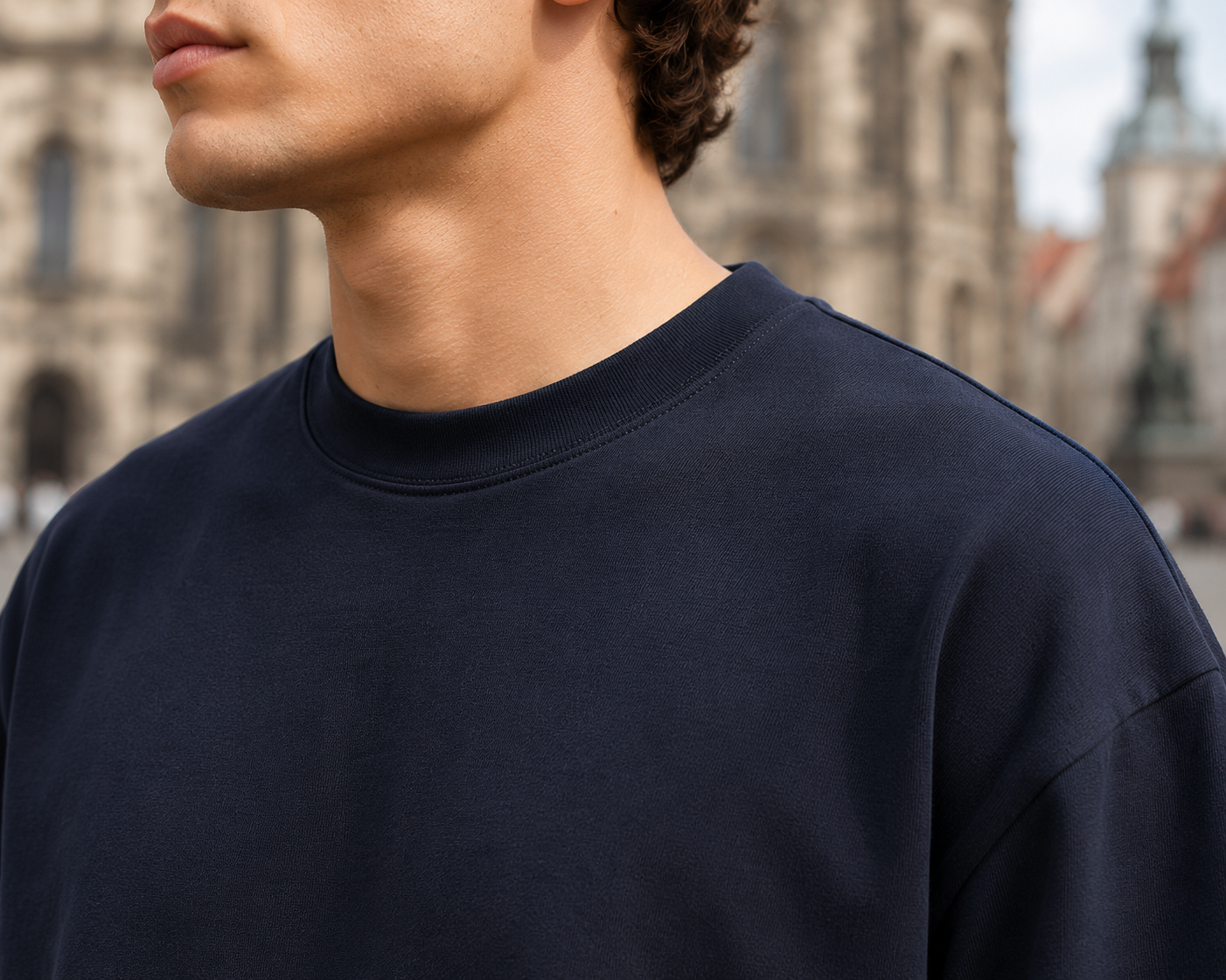 Men's Navy Blue Oversized T-shirt