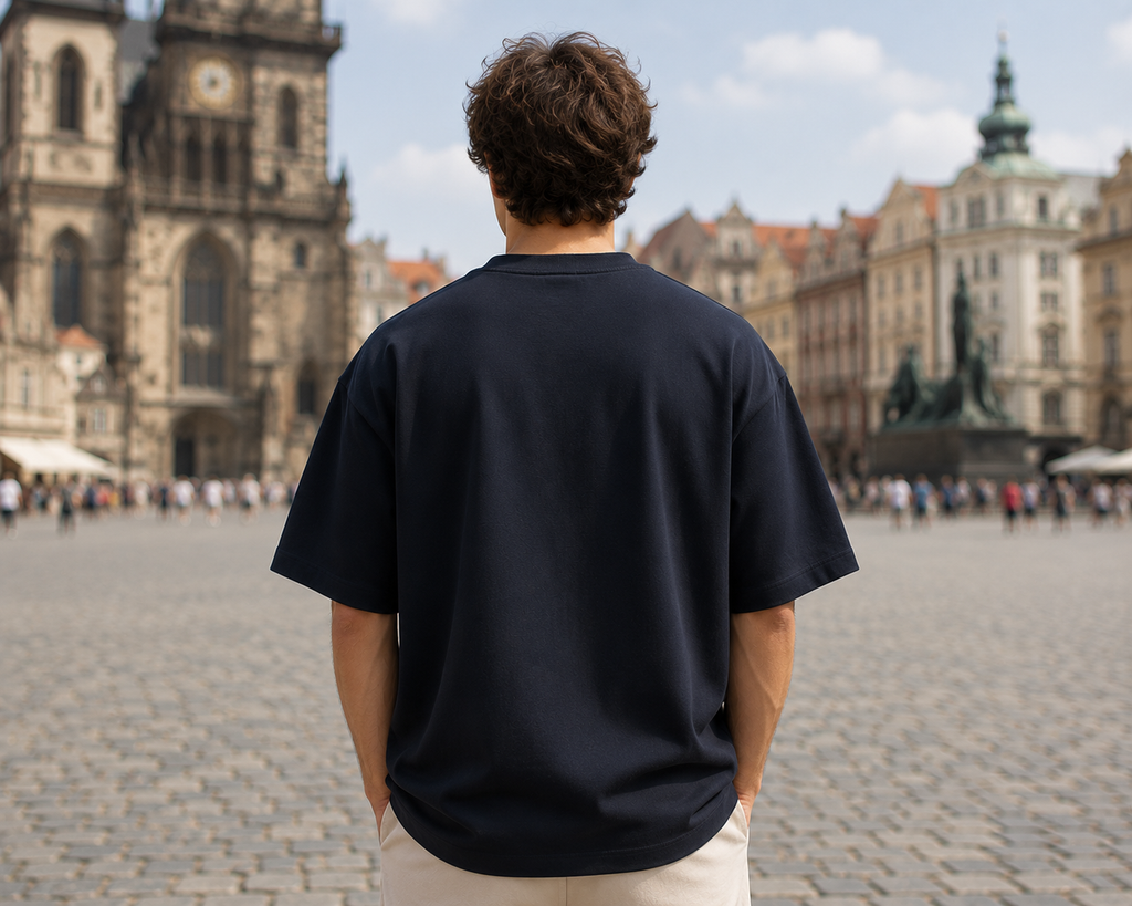 Men's Navy Blue Oversized T-shirt