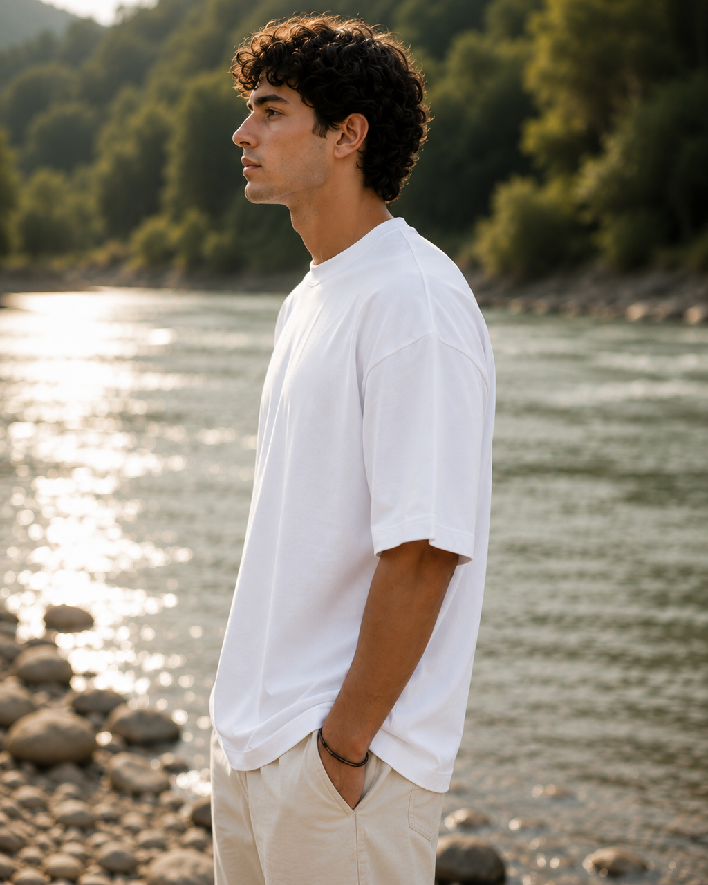 Men's White Oversized T-shirt