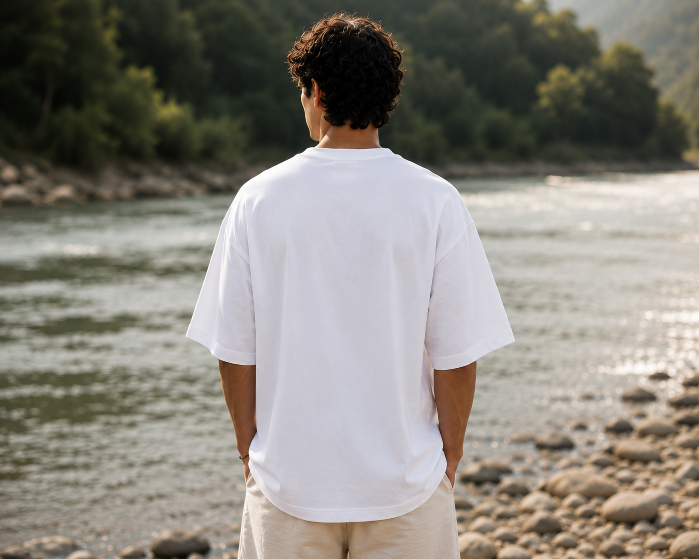 Men's White Oversized T-shirt