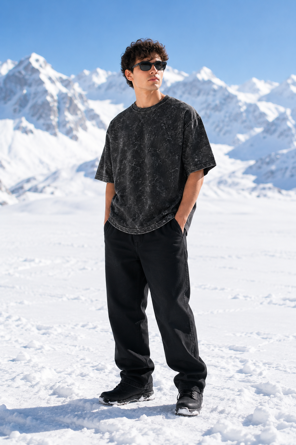 Men's Black Oversized T-shirt.