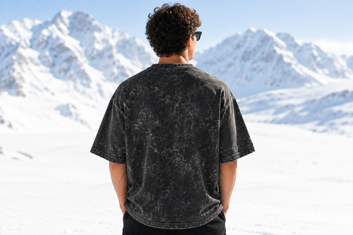 Men's Black Oversized T-shirt.
