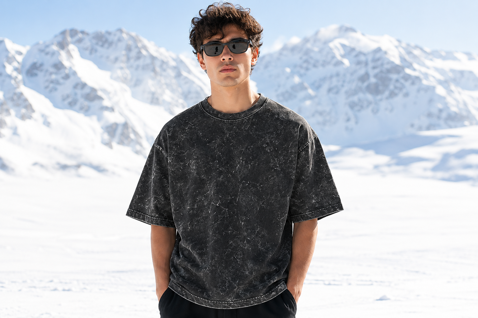 Men's Black Oversized T-shirt.