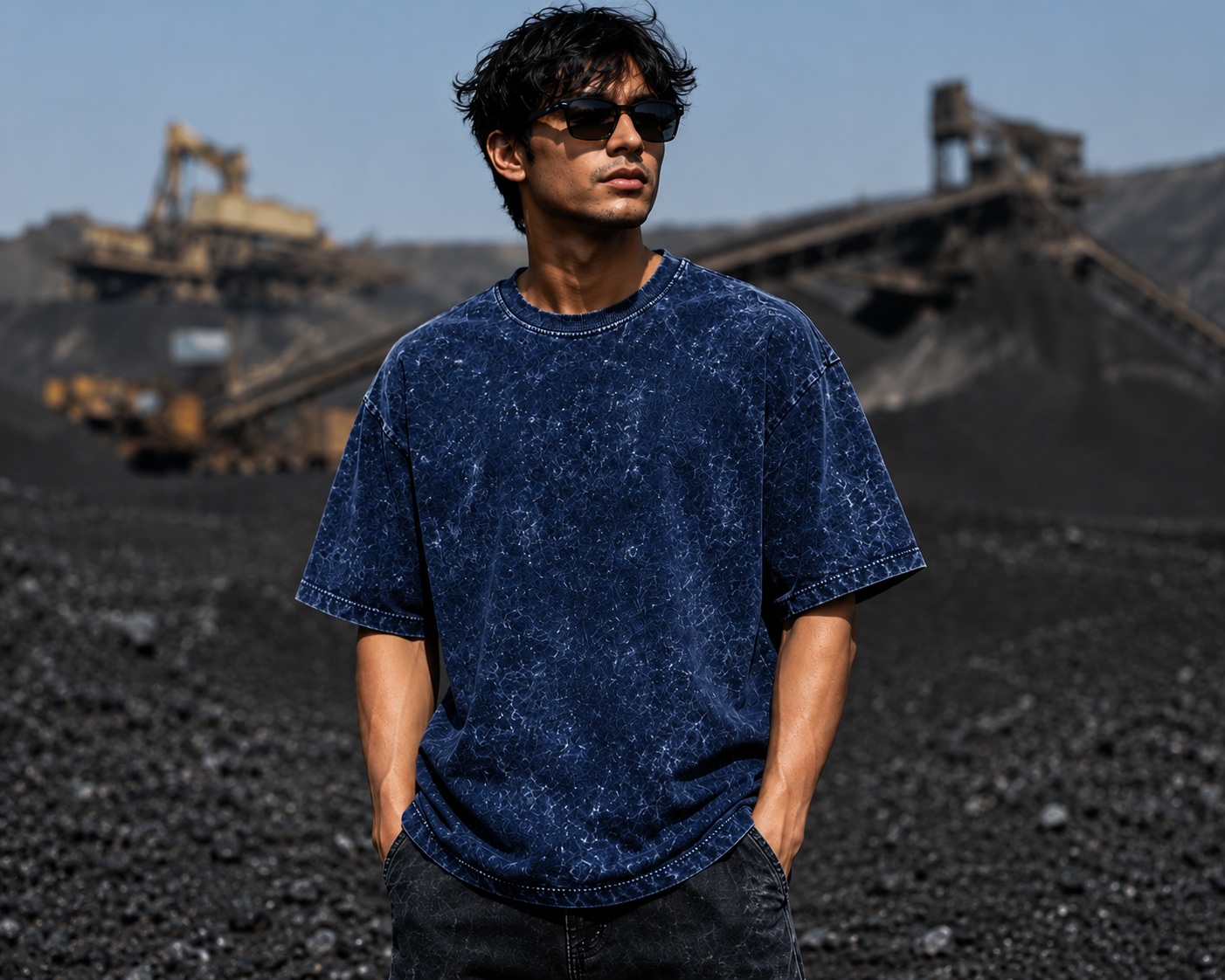 Men's Navy Blue Oversized T-shirt